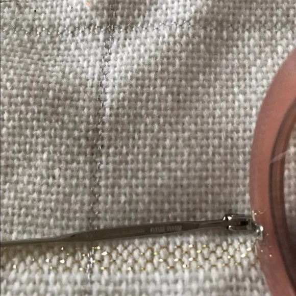 MIU MIU AUTHENTIC ROUND HAVANA GLITTER SUEDE PINK ITALY - Picture 5 of 5